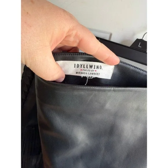 Idyllwind Women's XXL Irene Fringe Faux Leather Moto Western Indie Mini Skirt - Picture 4 of 10